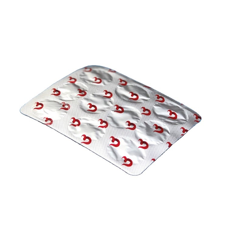 Pharmaceutical tablet blister pack sealed with PTP aluminum foil