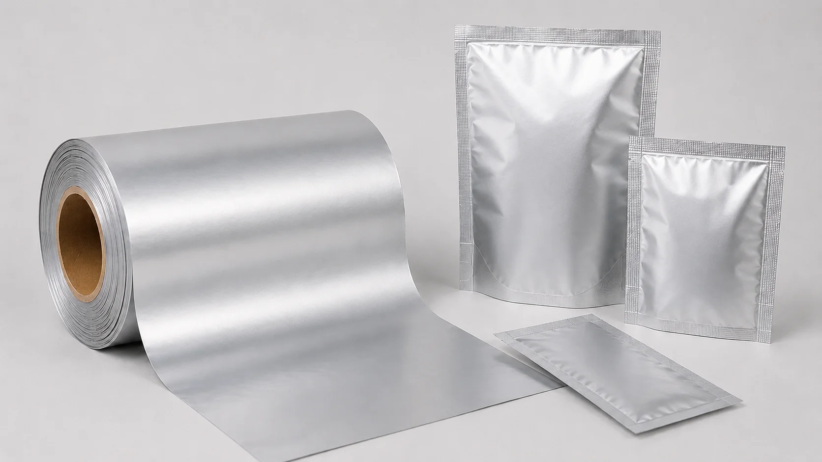 Silver retort packaging film roll and high-temperature pouch samples